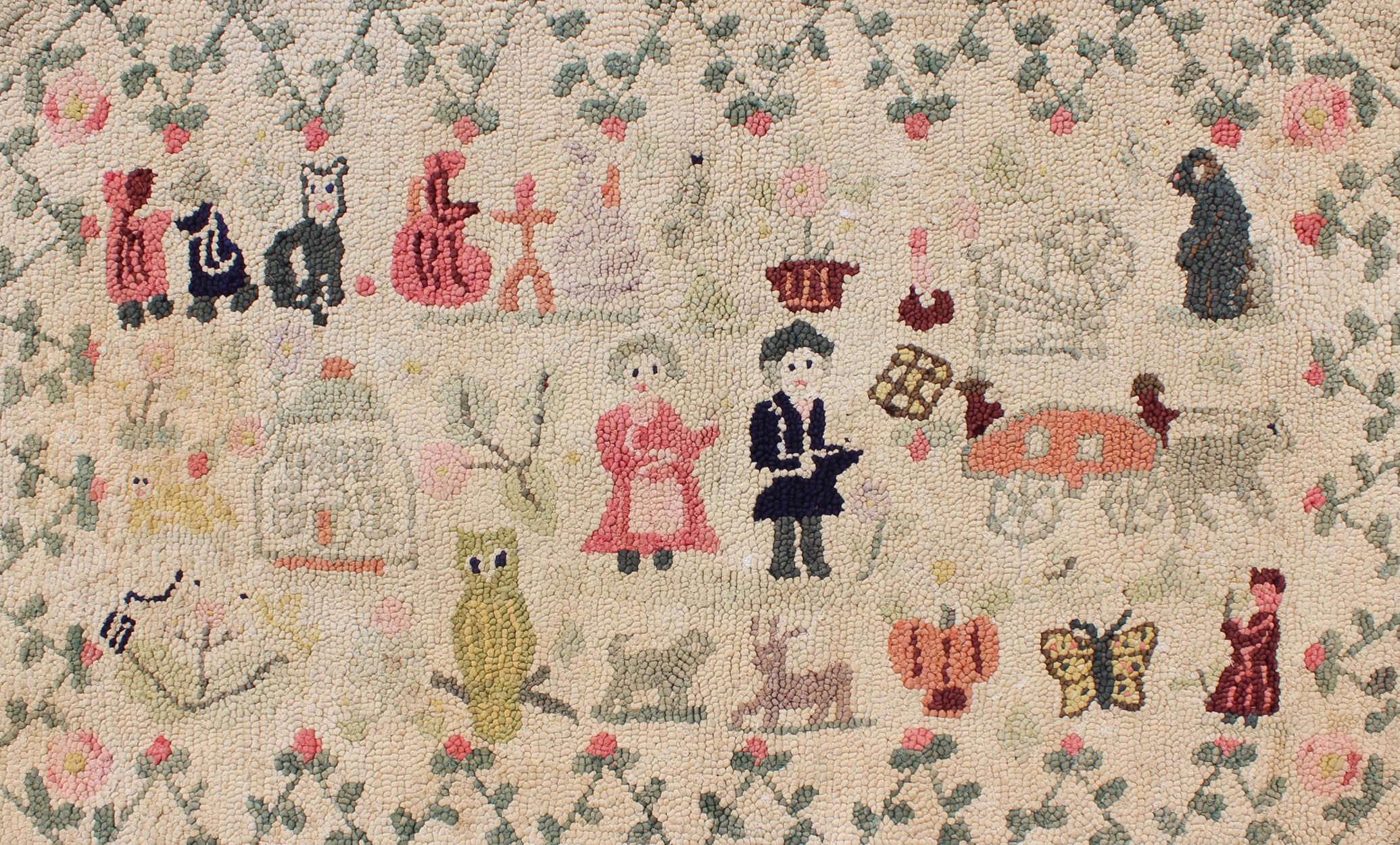 Antique Amercian Hooked Rug Rug - S12-0806 | Amercian Hooked Rug